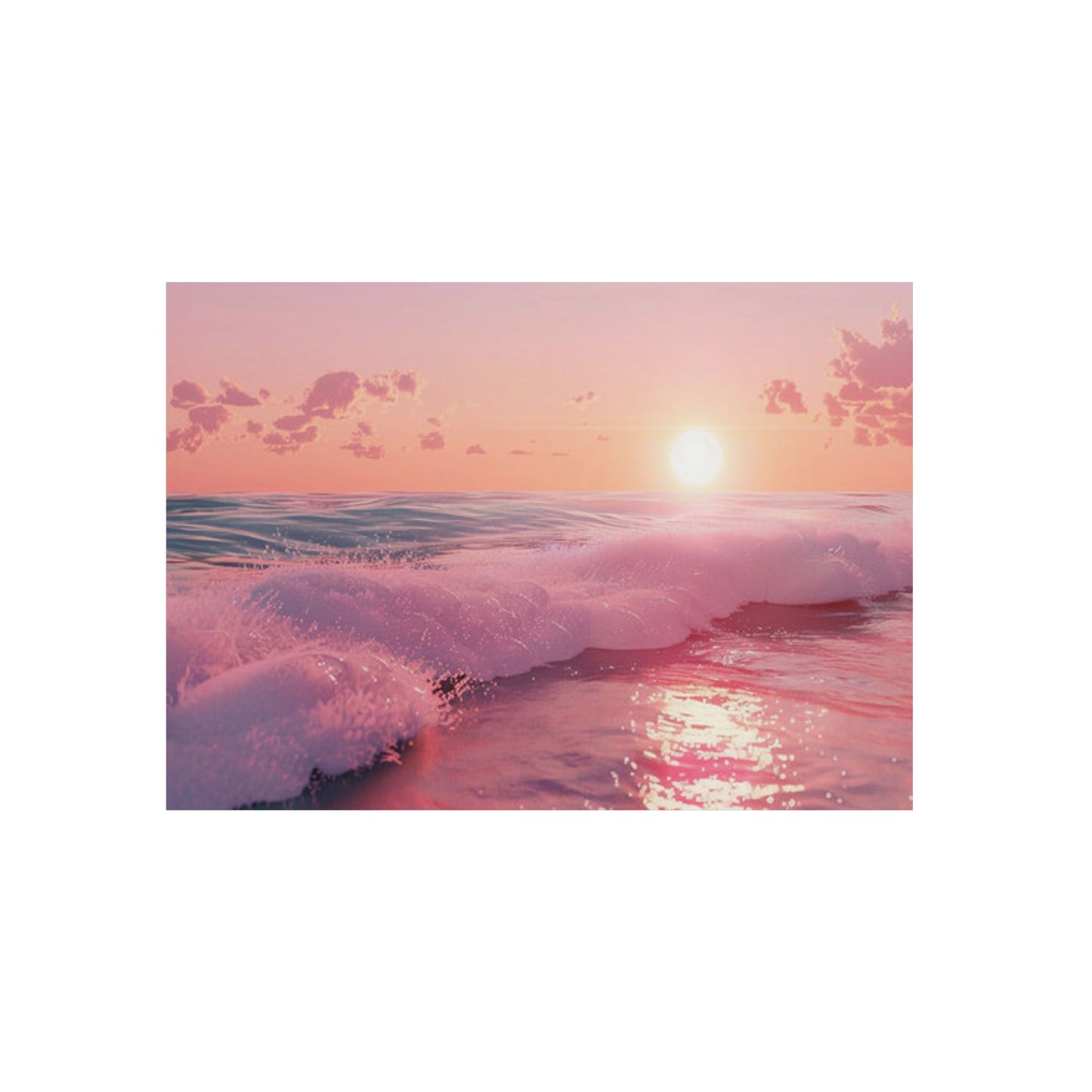 Wall Art Panels - Cute Sunset Ocean Design