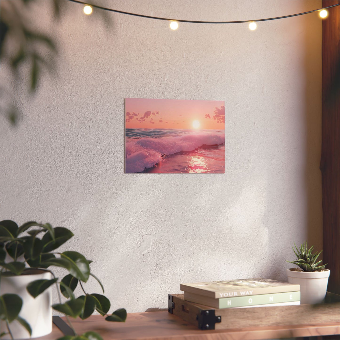 Wall Art Panels - Cute Sunset Ocean Design