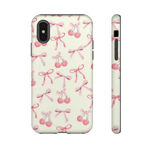 Cherry Blossom Phone Case - Cute Pink Bow Design