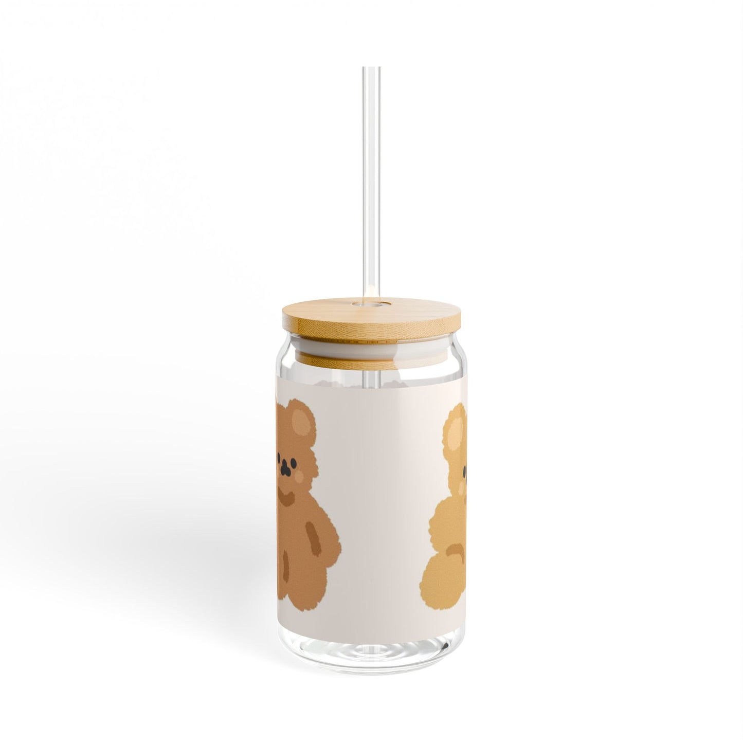 Bear Sipper Glass, 16oz - Cute Bear Design